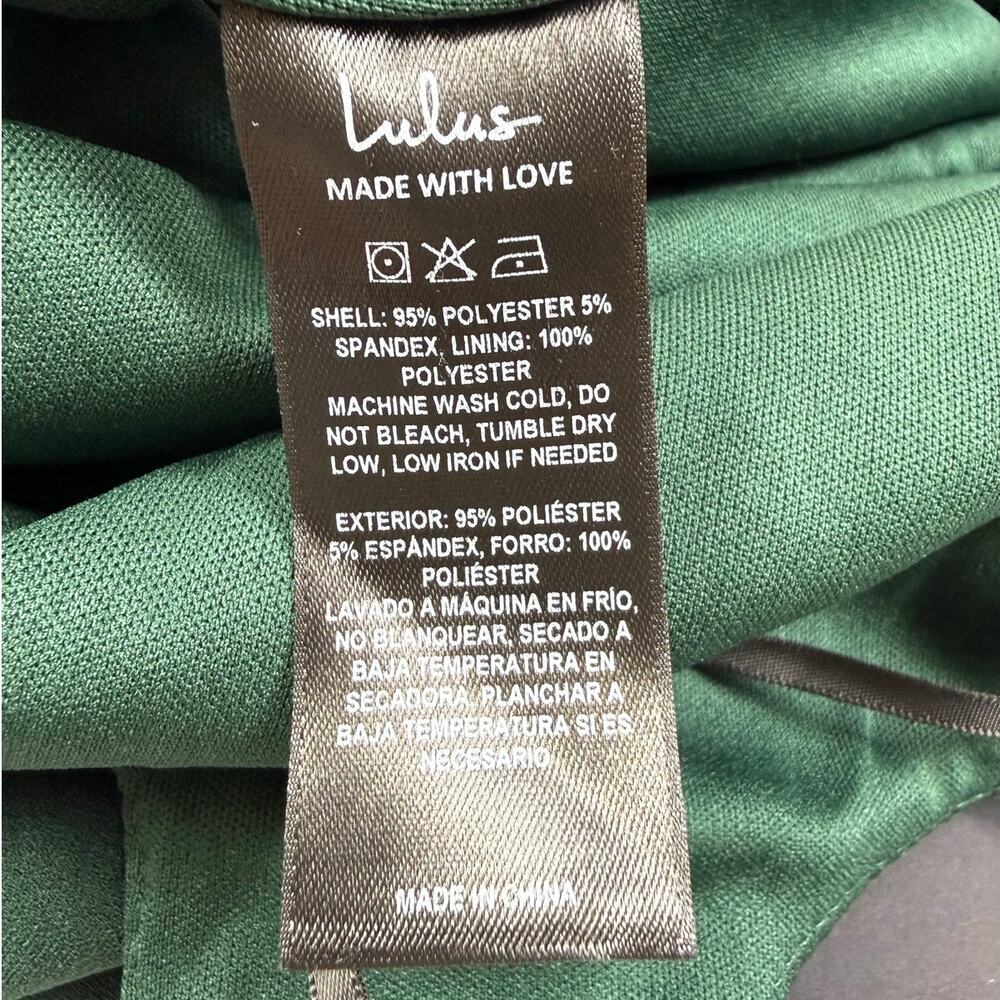 Lulus Moment Maker Square Neck Trumpet Midi Dress Women's Small Green - Picture 12 of 16